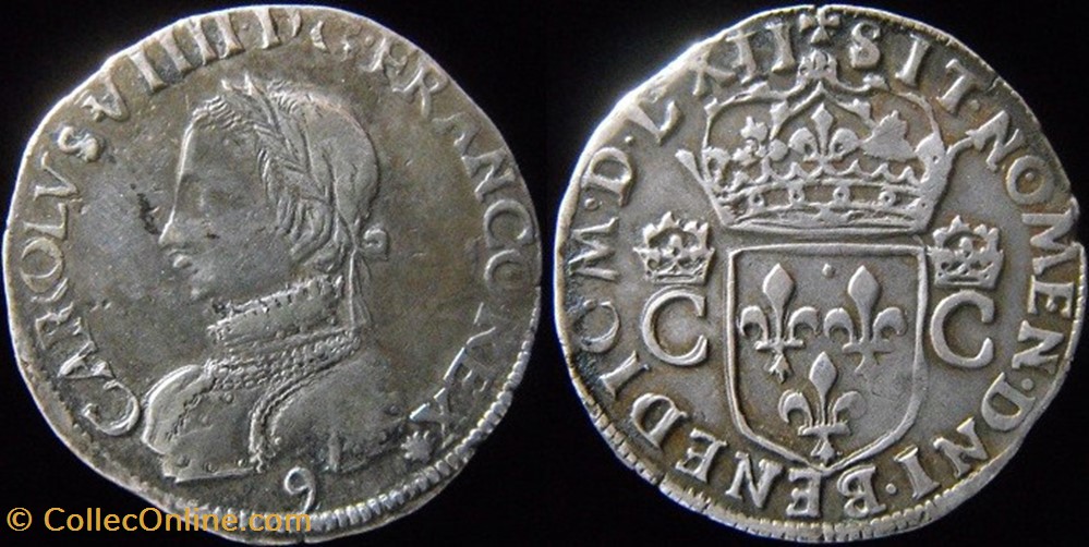 monnaies europe medievale france royales 1562 teston de charles ix atelier de rennes