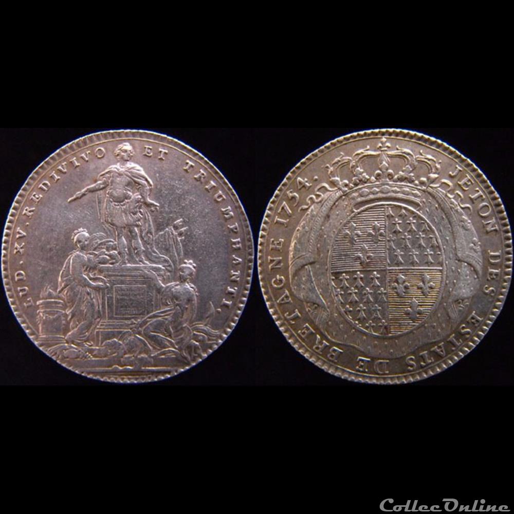 monnaie jeton mereaux france 1754 etats de rennes
