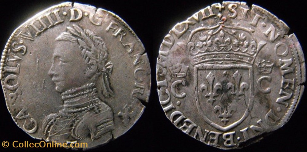 1567 - Teston de Charles IX - atelier de Nantes monnaies europe medievale france royales 1567 teston de charles ix atelier de nantes