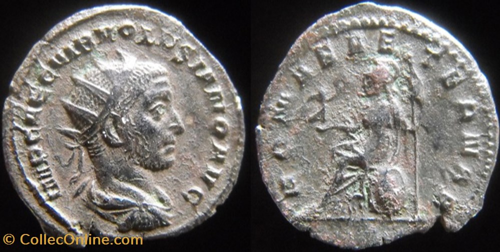 monnaies antiquite av jc ap romaines republicaines imperiales ric 196 rome volusien romae aeternae