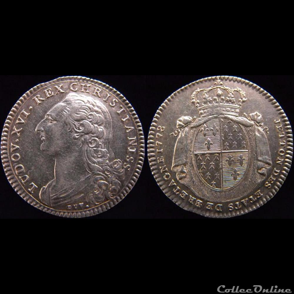 monnaie jeton mereaux france 1778 etats de rennes
