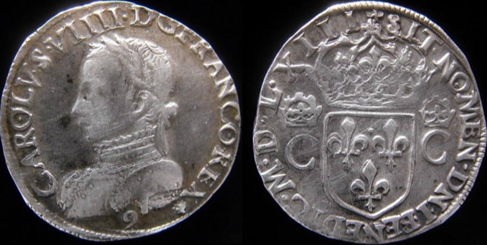 1563 - Teston de Charles IX - atelier de Rennes monnaies europe medievale france royales 1563 teston de charles ix atelier de rennes