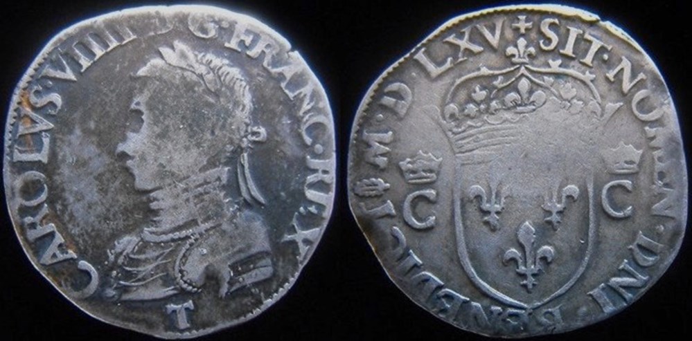 monnaies europe medievale france royales 1565 teston de charles ix atelier de nantes