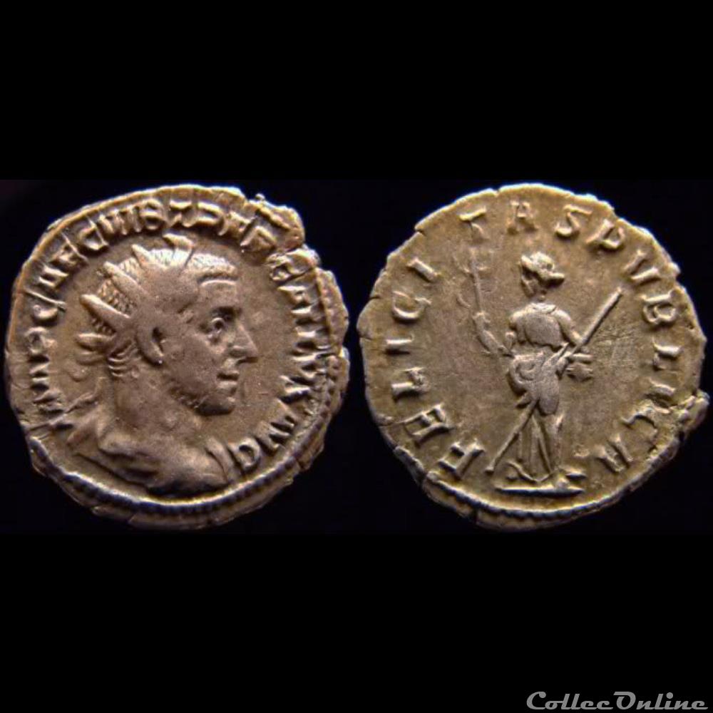 monnaie antique romaine ric 33 rome trebonien galle felicitas publica
