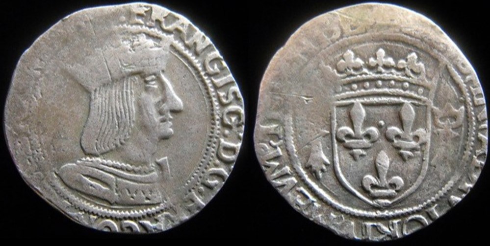 monnaies europe medievale france royales 1534 1540 demi teston de francois ier atelier de nantes