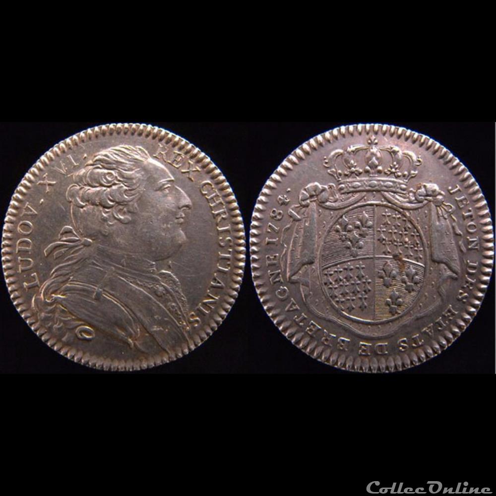 monnaie jeton mereaux france 1784 etats de rennes
