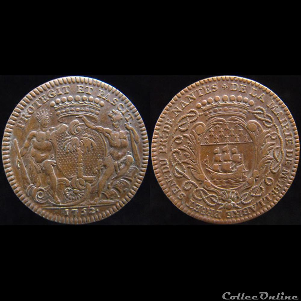 1752 - maire de Nantes monnaies paranumismatique jetons poids 1752 maire de nantes