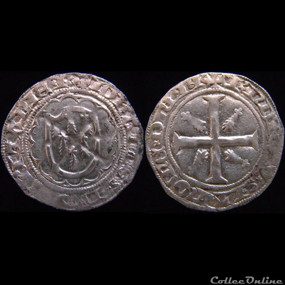 Jean IV de Monfort (1339-1399) monnaie france feodale jean iv de monfort 1339 1399