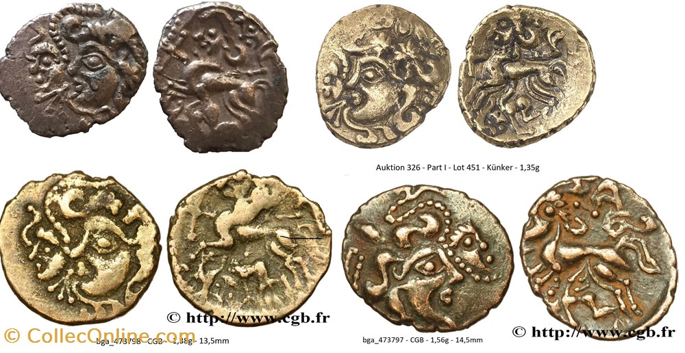 Non attribué - Osismes / Vénètes 2 monnaies antiques celtes non attribue osismes venetes