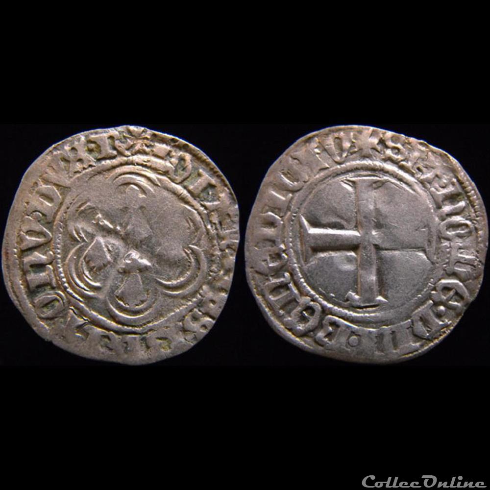 Jean V (1389-1442) - Blanc hexalobe - Rennes monnaies europe medievale france feodales jean v 1389 1442 blanc hexalobe rennes