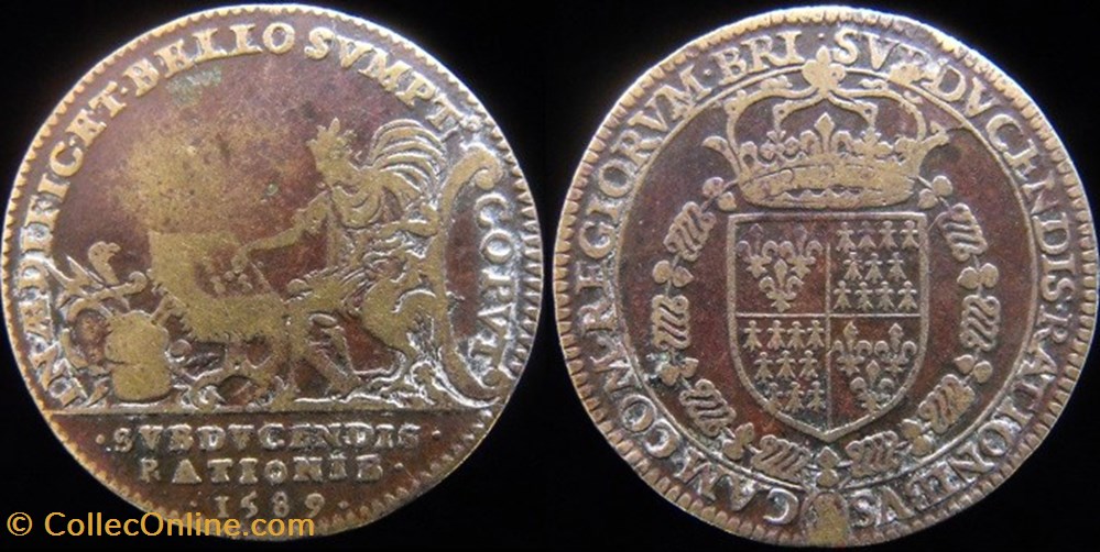 1589 - Chambre des Comptes de Bretagne monnaies jetons mereaux 1589 chambre des comptes de bretagne