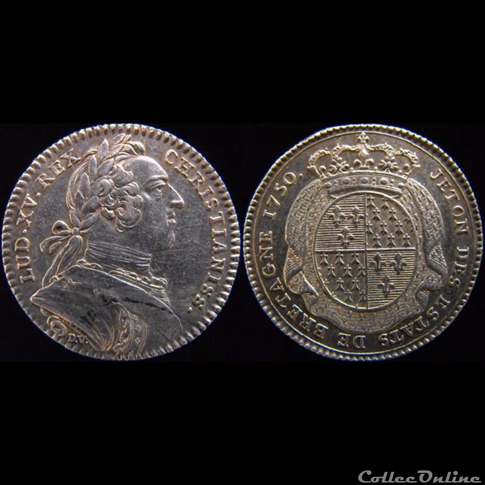 1750 - États de Rennes monnaie jeton mereaux france 1750 etats de rennes