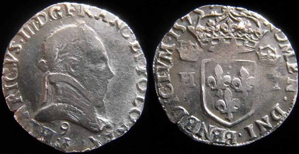 1575 - Teston de Henri III - atelier de Rennes monnaies europe medievale france royales 1575 teston de henri iii atelier de rennes