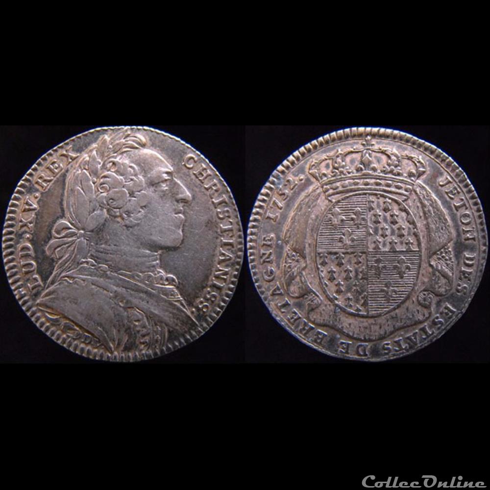 monnaie jeton mereaux france 1752 etats de rennes