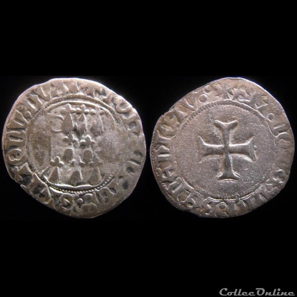 Jean V (1389-1442) - Blanc targe - Redon monnaies europe medievale france feodales jean v 1389 1442 blanc targe redon