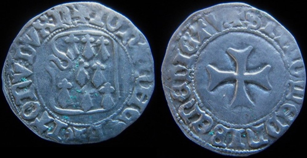 monnaies europe medievale france feodales jean v 1389 1442 blanc targe fougeres