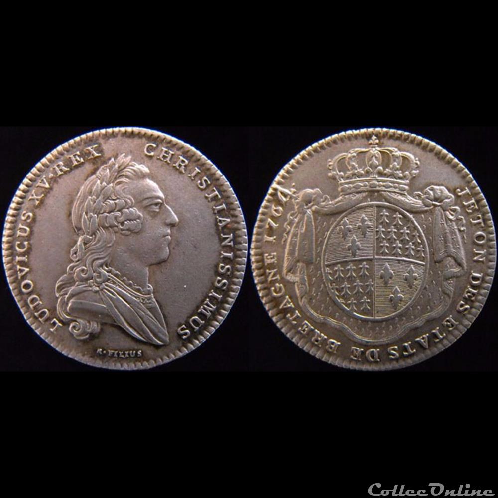 monnaie jeton mereaux france 1764 etats de rennes