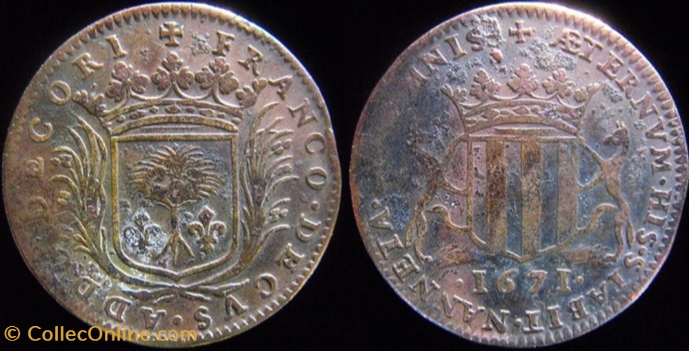 1671 - gouverneur de Nantes monnaies paranumismatique jetons poids 1671 gouverneur de nantes