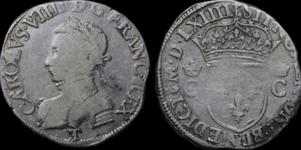 monnaies europe medievale france royales 1564 teston de charles ix atelier de nantes