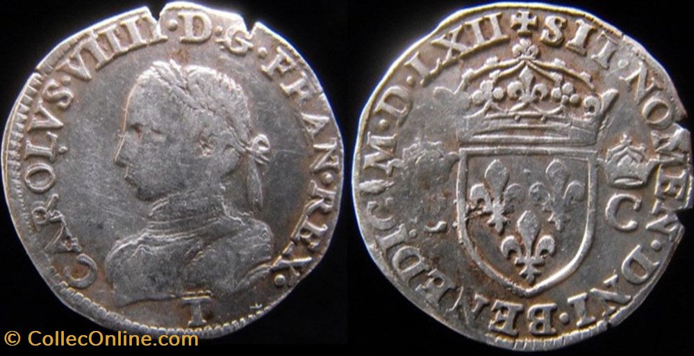 monnaies europe medievale france royales 1562 demi teston de charles ix atelier de nantes