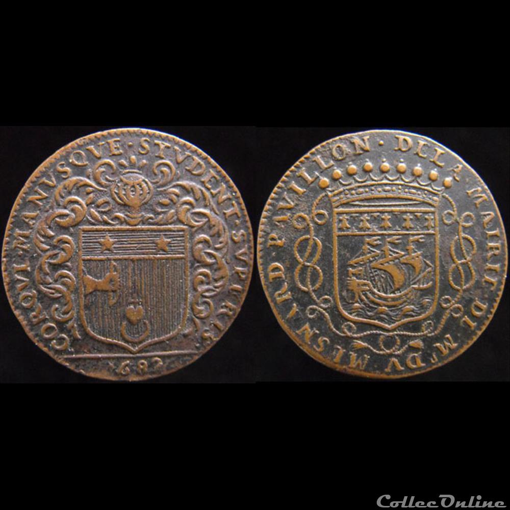 1682 - mairie de Nantes monnaies paranumismatique jetons poids 1682 mairie de nantes