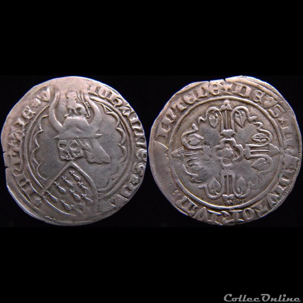 Jean IV de Monfort (1339-1399) monnaie france feodale jean iv de monfort 1339 1399