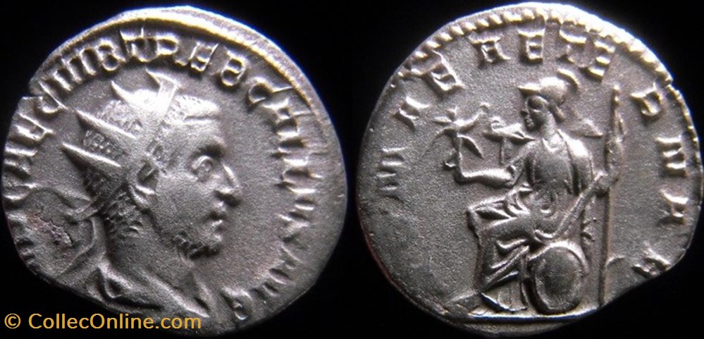 monnaies antiquite av jc ap romaines republicaines imperiales ric 63 rome trebonien galle romae aeternae