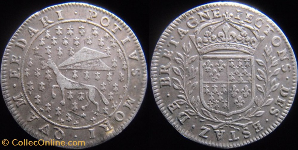 1657 à 1675 - États de Bretagne monnaies jetons mereaux 1657 a 1675 etats de bretagne