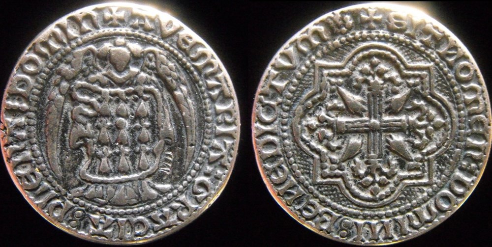1364 et 1420 - Reproduction d'un ange d'or pour Jean IV ou Jean V monnaies paranumismatique jetons poids 1364 et 1420 reproduction un ange or pour jean iv ou jean v