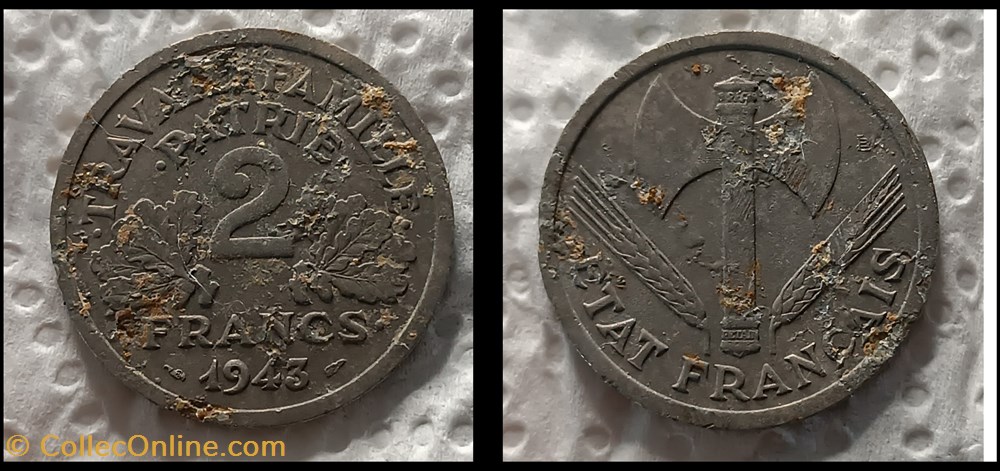 014-Deux francs occupation monnaies monde france 014 deux francs occupation