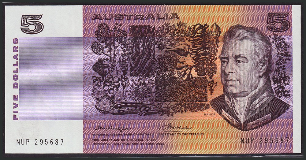 AUS-44b2_5D_NUP 295687_R billets oceanie australie aus 44b2 5d nup 295687 r