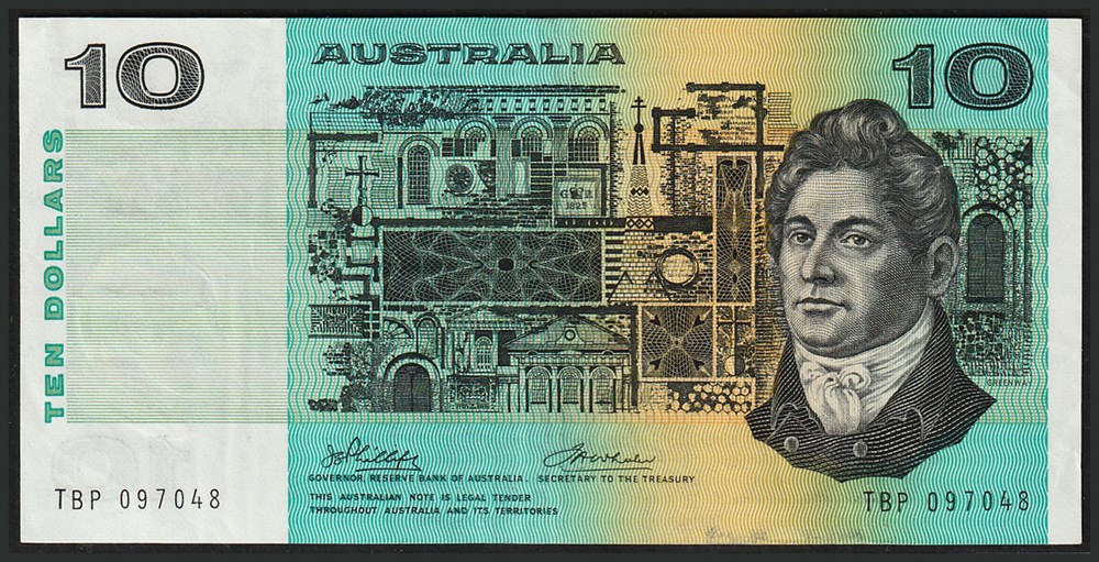 AUS-45a_10D_TBP 097048_R billets oceanie australie aus 45a 10d tbp 097048 r