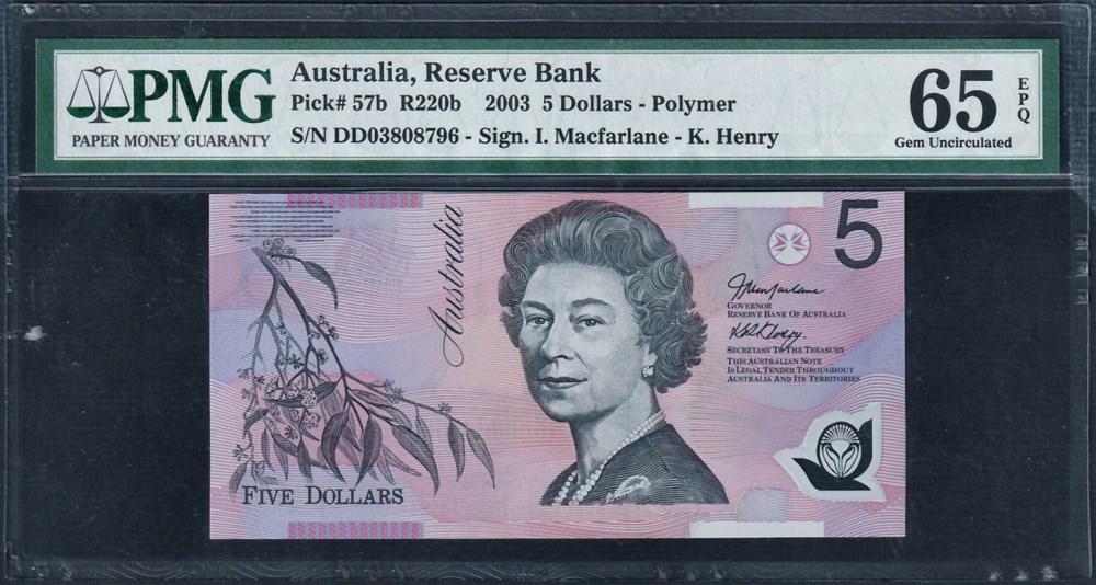 AUS-57B_5D_DD03808796_PMG65_R billets oceanie australie aus 57b 5d dd03808796 pmg65 r