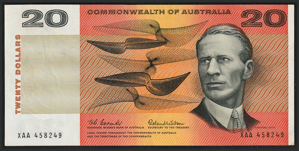 AUS-41a_20D_XAA 458249_R billets oceanie australie aus 41a 20d xaa 458249 r