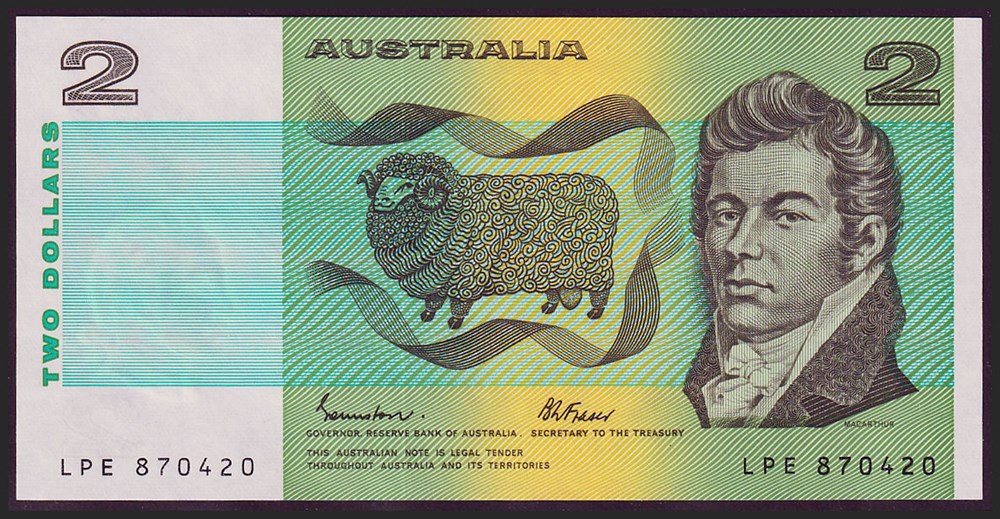 AUS-43e_2d_LPE 870420_R billets oceanie australie aus 43e 2d lpe 870420 r