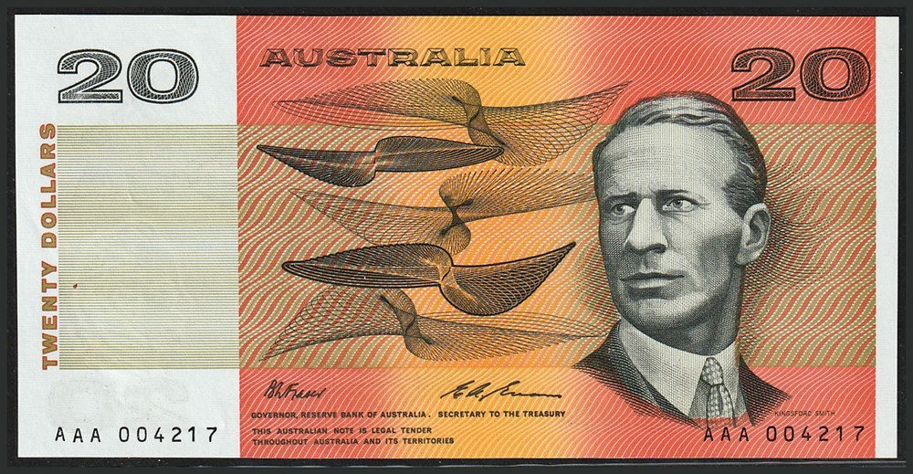 AUS-46i_20D_AAA 004217_R billets oceanie australie aus 46i 20d aaa 004217 r