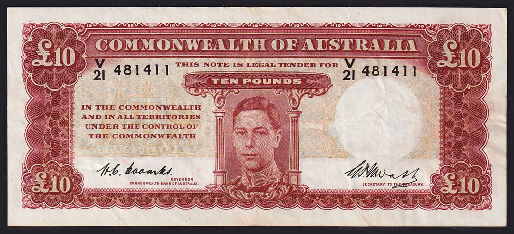 AUS-28c_10P_V21 481411_R billets oceanie australie aus 28c 10p v21 481411 r