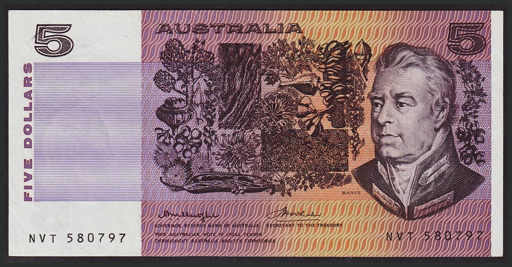 AUS-44b3_5D_NVT 580797_R billets oceanie australie aus 44b3 5d nvt 580797 r