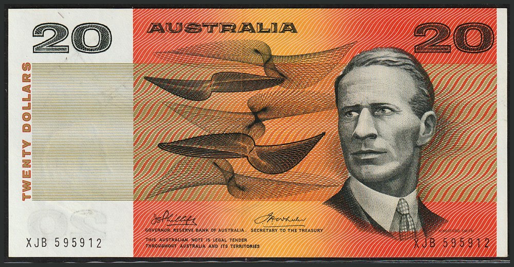 AUS-46a_20D_XJB 696912_R billets oceanie australie aus 46a 20d xjb 696912 r