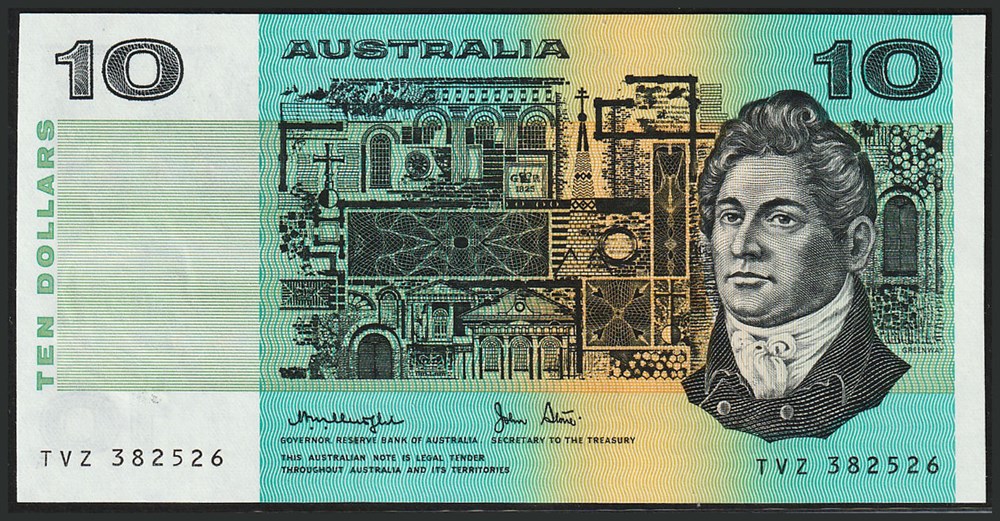 AUS-45c2_10D_TVZ 382526_R billets oceanie australie aus 45c2 10d tvz 382526 r