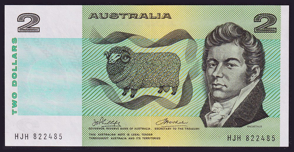 AUS-43a_2D_HJH 822485_R billets oceanie australie aus 43a 2d hjh 822485 r