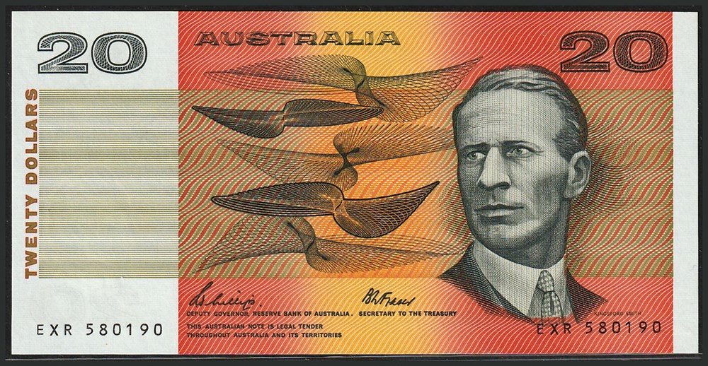 AUS-46f_20D_EXR 580190_R billets oceanie australie aus 46f 20d exr 580190 r