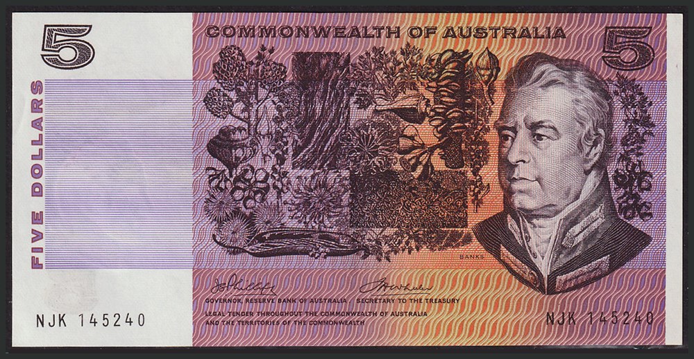 AUS-39c_5D_NJK 145240_R billets oceanie australie aus 39c 5d njk 145240 r