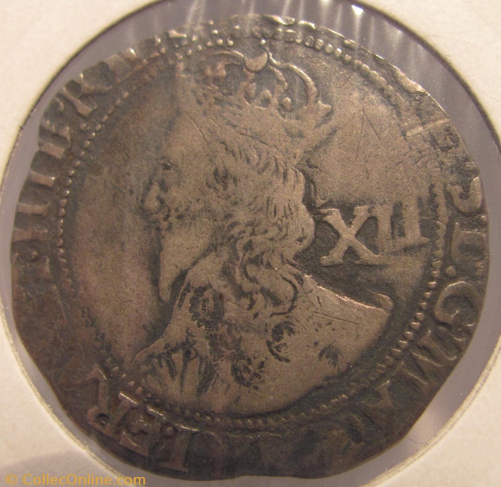 Charles I, 1643-1644, AR Shilling coin charles i 1643 1644 ar shilling