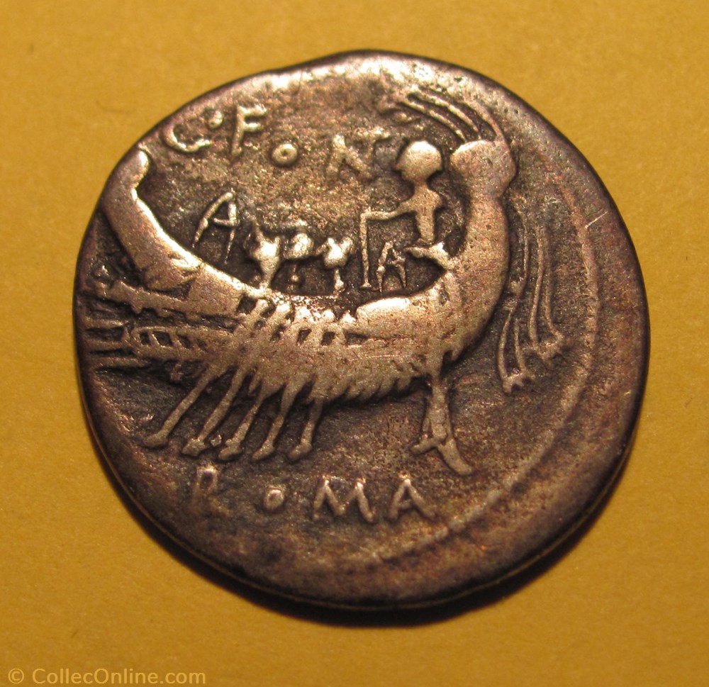 coin ancient b to roman c fonteius ar drachma