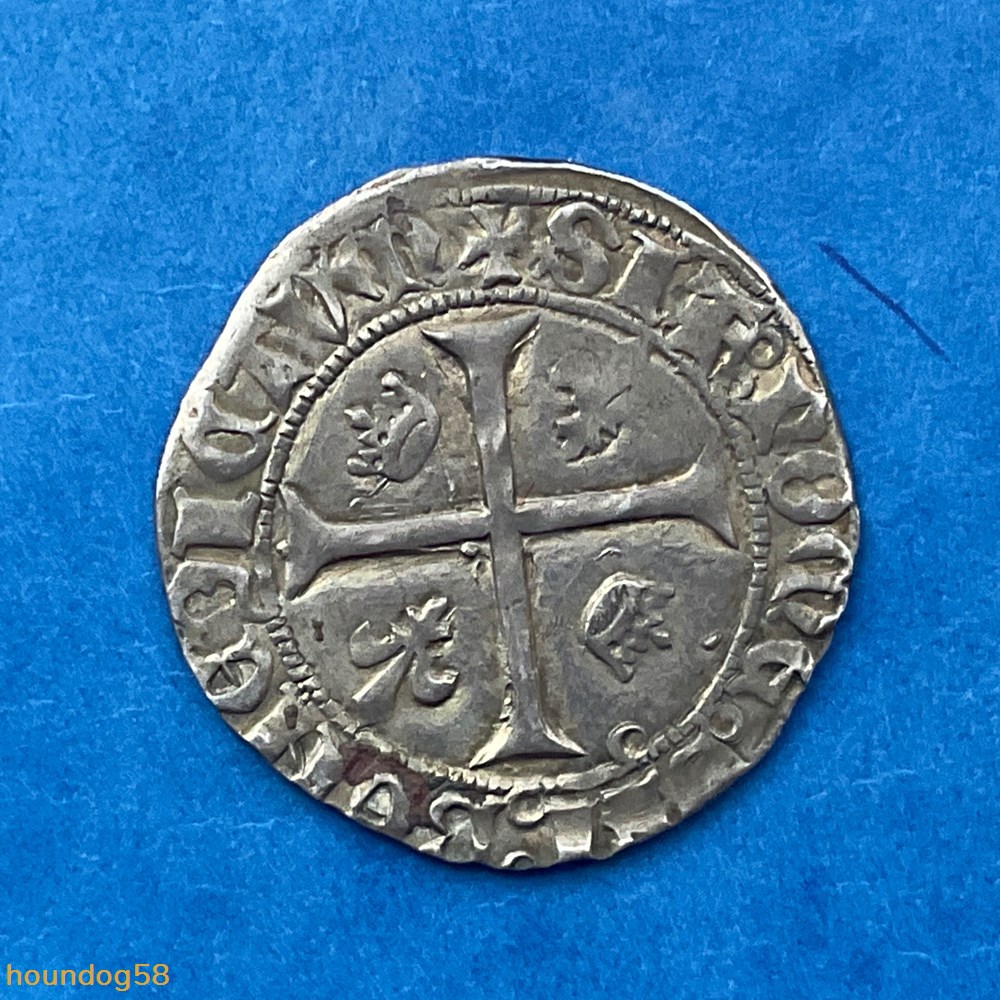 Blanc aux lys accotés Charles VII monnaies europe medievale france royales blanc aux lys accotes charles vii