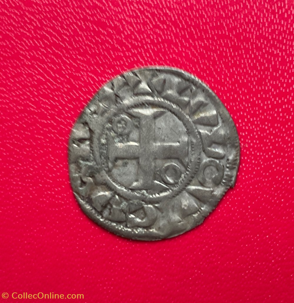 monnaies europe medievale france royales denier mantes 1er type louis vii
