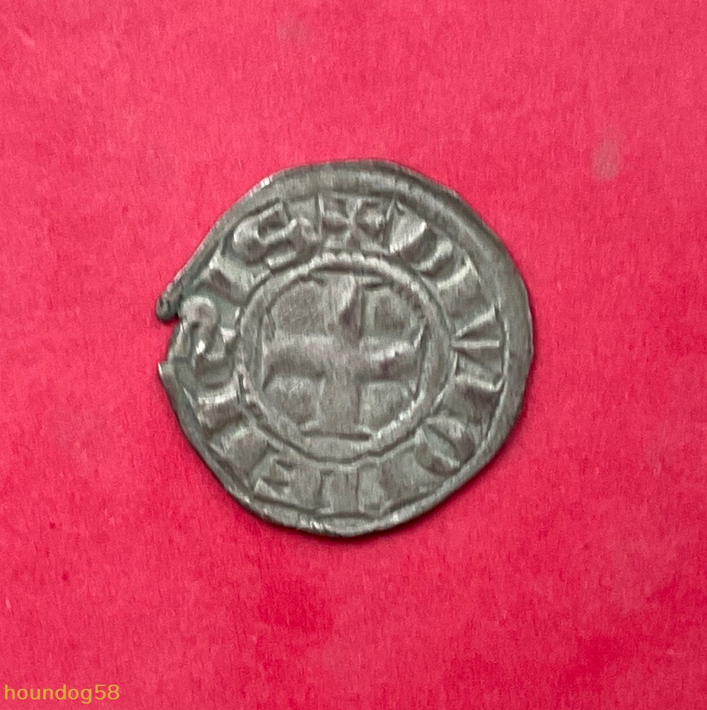 Duché de Bourgogne denier Hugues V double crosse monnaies europe medievale a france feodales duche de bourgogne denier hugues v double crosse