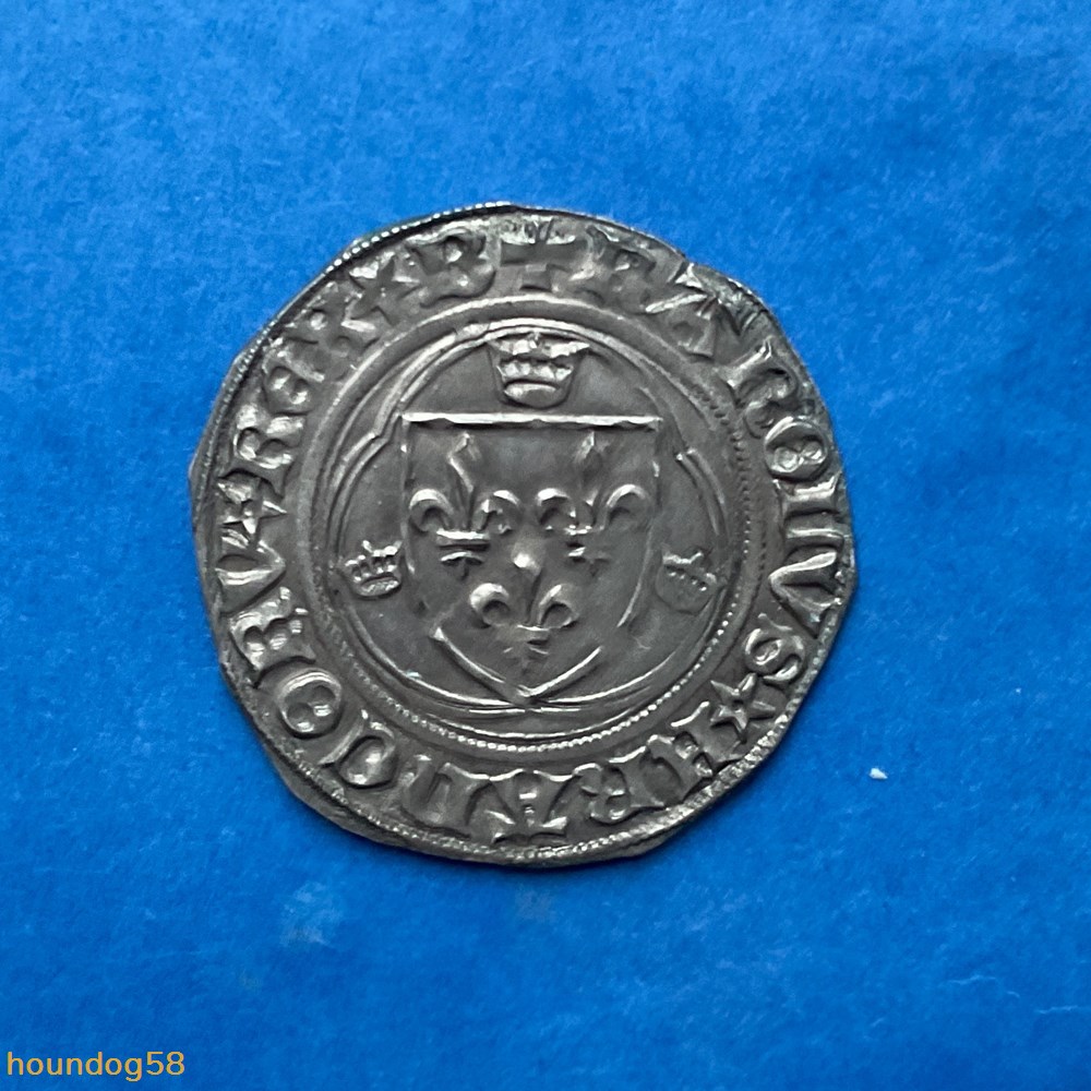 Blanc à la couronne Charles VIII monnaies europe medievale france royales blanc a la couronne charles viii