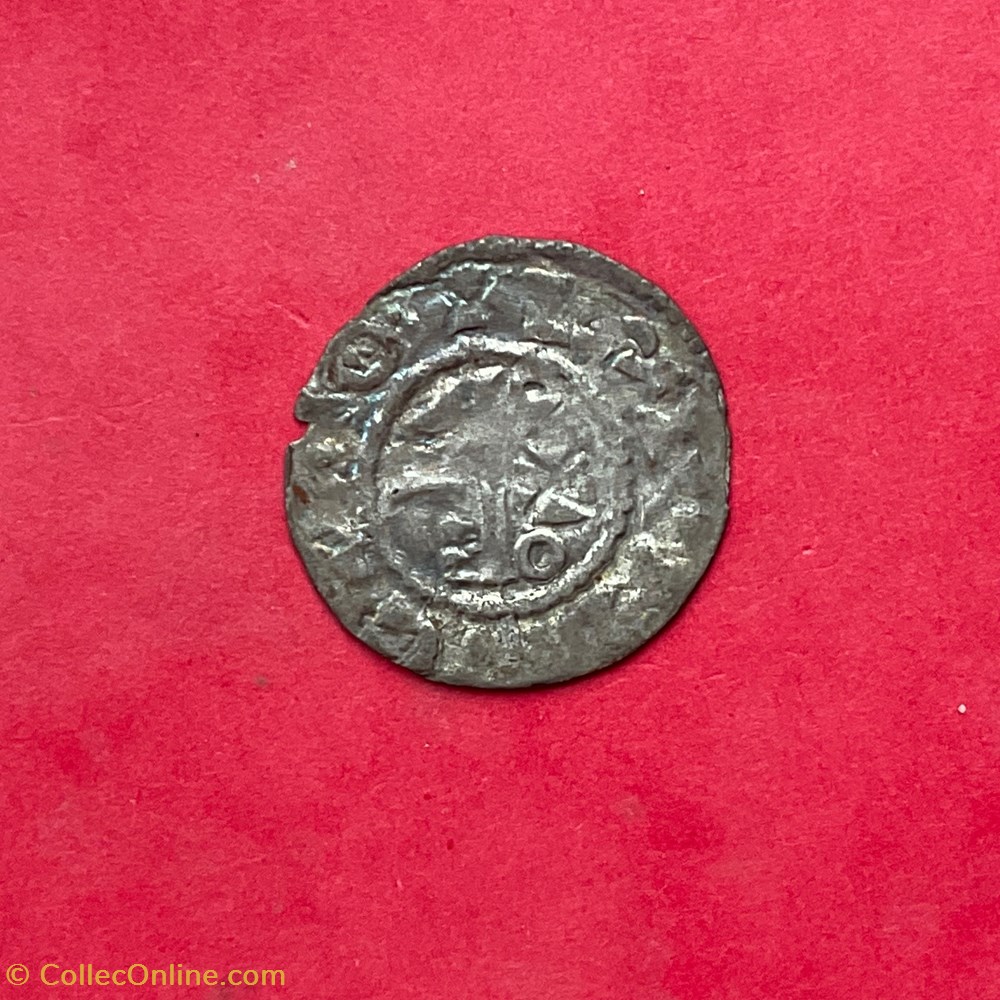 monnaies europe medievale france feodales denier anonyme au monogramme degenere eudes provins et sens